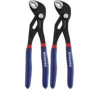 WORKPRO 180 mm Water Pump Pliers, Fast Adjustable Pliers with Push-Button (Pack of 2)
