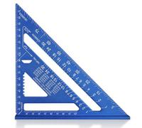 WORKPRO 180mm Aluminum Speed Square, 7'' Set Square, Carpenters Square, Rafter Angle Square Aluminium, Alloy Precision Layout Measuring Tool for Carpenters, Engineers