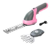 WORKPRO 2 IN 1 Cordless Hedge Trimmer and Grass Shear, 7.2 V Electric Grass Trimmer with 2000 mAh Lithium-ion Battery, 7.2 V Cordless Grass Shear and Shrubbery Trimmer (Pink)