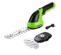 WORKPRO 2 IN 1 Cordless Hedge Trimmer and Grass Shear, 7.2 V Electric Grass Trimmer with 2000 mAh Lithium-ion Battery, Lightweight Hand Held Hedge Trimmer with 2 Interchangeable Blades