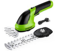 WORKPRO 2 IN 1 Cordless Hedge Trimmer and Grass Shear, 7.2V Electric Grass Trimmer with 2000mAh Lithium-ion Battery, Lightweight Hand Held Hedge Trimmer with 2 Interchangeable Blades