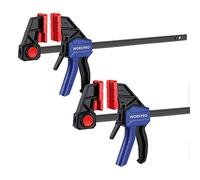 WORKPRO 2 Pack Heavy Duty 300mm Woodworking Hose Clamps 300 LBS One Hand Quick Release Pliers Set Wood Clamps for Woodworking Hand Working