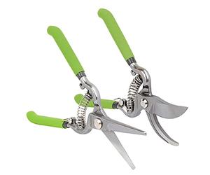 WORKPRO 2-Piece 200 mm Pruning Shears Set, Heavy Duty Secateurs Blade with Heat Treatment, Garden Shears, Hand Pruner Scissors for Garden Fruits Vegetables Plants Flowers, Soft Handle and Thumb Lock