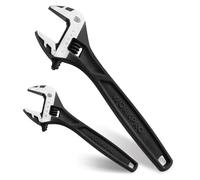 WORKPRO 2-piece Adjustable Wrench Set 6-Inch & 10-Inch Wrenches Cr-V Steel Wide Jaw Wrench with Metric & SAE Scale good for Home Garage Workshop