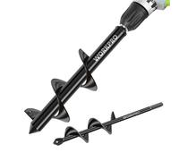 WORKPRO Auger Drill Bit Set with Hex Drive 2-Piece, Garden Post Hole Digger for Planting Bulbs Seedlings, 4x22cm 8x30cm