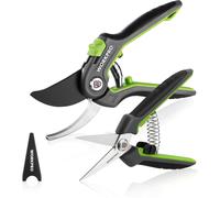 WORKPRO 2-Piece Secateurs & Pruning Scissors | Heavy Duty 210mm Bypass Secateurs with SK5 Blades and 160mm Shears | Labor-Saving Scissors with Safty