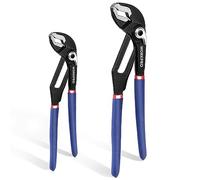 WORKPRO Water Pump Pliers, 40/52mm Wide Jaw Capacity, Quick Change Adjustable Plumbing Grips and Slip Joint Plier Set, 200mm and 250mm, 2-Piece