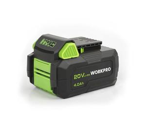 WORKPRO 20 V 4.0 Ah Lithium-ion Battery with Power Indicator, Compatible with WORKPRO 20 V Cordless Power Tools, Drill, Impact Driver, Impact Wrench, Reciprocating Saw