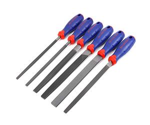 WORKPRO 200 mm Wood Rasp & Metal File Set, 6-Piece High Carbon Steel Files with Soft-Grip Handles for Wood, Metal and Plastic