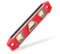 WORKPRO Magnetic Spirit Level 23 cm, Mini Spirit Level Magnetic Torpedo Level with 3 Vials 45°/90°/180°, Impact-Resistant Block Level, Aluminium Frame, Strong Magnet, Readable Top for Builders
