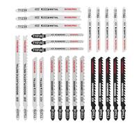 WORKPRO 25-Piece T-Shank Jigsaw Blades Set with Storage Case | HCS, HSS & BIM Blades, Universal Fit, Wood, Plastic & Metal Cutting