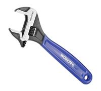 WORKPRO 250 mm Wide Mouth Adjustable Wrench, Metric Adjustable Spanner with Bi-Material Soft Grip