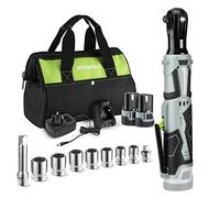 WORKPRO 3/8" Cordless Ratchet Wrench, 12 V with 2 Batteries