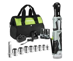 WORKPRO 3/8" Cordless Ratchet Wrench, 12 V with 2 Batteries