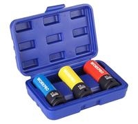 WORKPRO 3-Piece 1/2" Drive Lug Nut Impact Socket Set, 17 mm, 19 mm, 21 mm