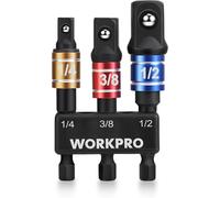 WORKPRO 3-Piece Impact Socket Adapter Set, 1/4" Hex Shank