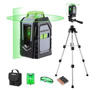 WORKPRO 30 M Self Levelling Laser Level, 360° Green Cross Line with Tripod