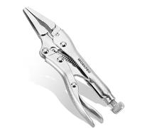 WORKPRO 4-1/2 inch Long Nose Locking Pliers, Chromium-Vanadium Steel Locking Pliers, Locking Adjustable Vise Grips for Clamping Twisting Welding