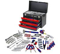 WORKPRO 408-Piece Mechanics Tool Set, Chrome Vanadium Forged Tools, 3-Drawer Heavy Duty Metal Box