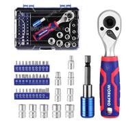 WORKPRO 42-Piece 1/4" Drive Socket Set, Ratchet & Bit Socket Set, with Box