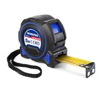WORKPRO 5 M Tape Measure with Magnetic Hook and 27 mm Wide Blade | Class II Accuracy, Metric Scale, Zero Point Calibration, Retractable Design, Metal Belt Clip, Lock Mechanism