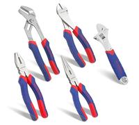 WORKPRO 5-Piece Pliers Set with Soft Grip Handles