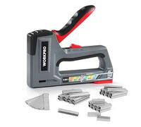 WORKPRO 6 in 1 Multifunctional Wall Stapler with 4000 Staples Manual Stapler for Fixing Hardware Furniture Decoration Door Window Cabinet