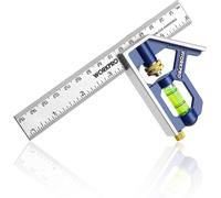 WORKPRO 6-inch/150 mm Adjustable Combination Square with Bubble Level, 45/90-Degree Set Square for Engineers & Carpenters
