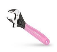 WORKPRO 6-Inch Pink Adjustable Wrench Cr-V Steel Wrench Wide Jaw Black Oxide Wrench Metric & SAE Scales for Home Garage Workshop and DIY-Pink Ri