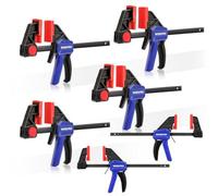 Workpro 6 Pc Clamps For Woodwork, 150 mm Light Duty And Mini Bar Clamp Set, Quick-Release One-Handed / Spreader, Ideal