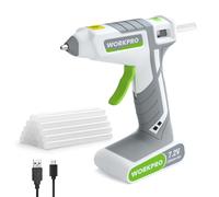 WORKPRO 7.2 V Hot Glue Gun, Corded & Cordless Glue Gun with 20 pcs Hot Glue Sticks(7x100 mm), 30 S Fast Heating, USB Charging for DIY Crafts & Home Repairs