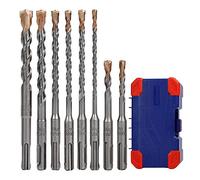 WORKPRO 8-Piece Carbide-Tipped SDS Plus Rotary Hammer Drill Bit Set with Storage Case, Drilling for Masonry and Concrete, Brick, Stone