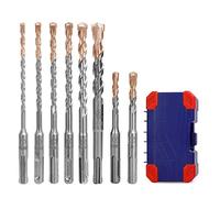 WORKPRO 8-Piece SDS Plus Rotary Hammer Drill Bit Set, Metric Drill Bit, Carbide Tip, for Brick, Concrete, Stone and Cement (Without Nails) - Storage Case