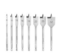 WORKPRO 8-Piece Spade Drill Bit Set with Storage Pouch, Ø 6-32 MM(1/4-1-¼") | 1/4 inch Quick Change Hex Shank, Carbon Steel Heavy Duty, Woodworking Drilling Flat Bits