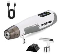 WORKPRO 8 V Mini Cordless Heat Gun Kit | Reflector Nozzle, 3 Temp Settings, 50 pcs Heat Shrink Tubes, Crafts, Paint Stripping, Shrink Wrap, Resin, Repair