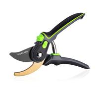 WORKPRO 9" Garden Secateurs with Adjustable Opening Size, Pruning Shears with Labor-Saving Spring for Garding and Trimming, Heavy Duty Garden Scissors with Safety Lock