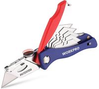 WORKPRO Folding Utility Knife, Box Cutter with 5 Replacement Blades, Ideal for Handyman Use