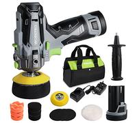 WORKPRO Cordless Buffer Polisher, 12 V Mini Polisher Kit with 2 Li-ion Batteries, Variable Speed Buffer & Sander Machine Kit, Ideal for Car Detailing, Sanding, Polishing, Waxing