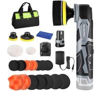 WORKPRO Cordless Car Polisher, 12 V Mini Buffer Polisher Kit with 5 Variable Speed Up to 3000 RPM, Mini Car Detailing Polisher for Detailed Polishing, Sanding and Waxing, Buffer & Sander Machine Kit
