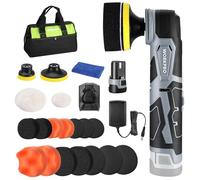 WORKPRO Cordless Car Polisher, 12 V Mini Buffer Polisher Kit with 5 Variable Speed Up to 3000 RPM, Mini Car Detailing Polisher for Detailed Polishing, Sanding and Waxing, Buffer & Sander Machine Kit