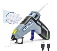 WORKPRO Cordless Glue Gun 3.6 V with 20 pcs Glue Sticks(7x100 mm), Fast Preheating Hot Glue Gun Kit with Less-drip Nozzle, USB-C Rechargeable Hot Melt Glue Guns for DIY Project, Art, Craft