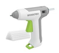 WORKPRO Cordless Glue Gun 3.6V with 20pcs Glue Sticks (7x100mm), Fast Preheating Hot Glue Gun with 2500mAh Lithium-ion Battery, Crafting with Indicator Light, White