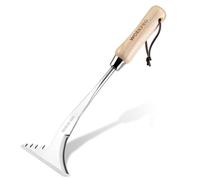 WORKPRO Crack Weeder, 13.5" Stainless Steel Weeding Tool, Wooden Handle