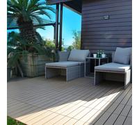 Workpro Decking Tiles 4 Pieces - Brown-Slatted