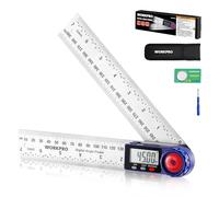 WORKPRO Digital Angle Finder, 7"/ 200 mm LCD Protractor | 360° Measurement, Lock Function, Stainless Steel Ruler, Storage Pouch Included, Woodworking & Construction