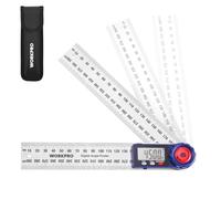WORKPRO Digital Angle Finder with LCD Display, 400 mm Stainless Steel Angle Measure Tool, 360° Digital Protractor with Lock & Hold Function and Storage Pouch for Woodworking & Construction