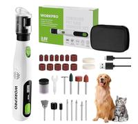 WORKPRO Dog Nail Grinders, Electric Dog Nail Trimmer with 6-Speed Adjustment, 3 Grinding Slots for Small Medium Large Dogs, Cordless Pet Nail Grinder for Dogs Claws