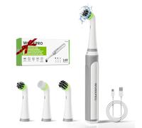 WORKPRO Electric Crevice Cleaning Brush Set, 5500RPM Cordless Scrubber, IPX6 Waterproof Electric Scrubber with USB-C Charging Cable and 4 Replaceable Brush Heads for Cleaning Tiles, Sink and Crevices