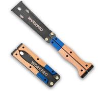 WORKPRO Folding Japanese Pull Saw, 165 mm Double-Edged SK5 Hand Saw | 11 & 17 TPI, Folding Design, Non-Slip Handle, Flush Cut for Woodworking, Camping & Gardening