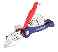 WORKPRO Folding Utility Knife, Box Cutter with 5 Replacement Blades, Ideal for Handyman Use